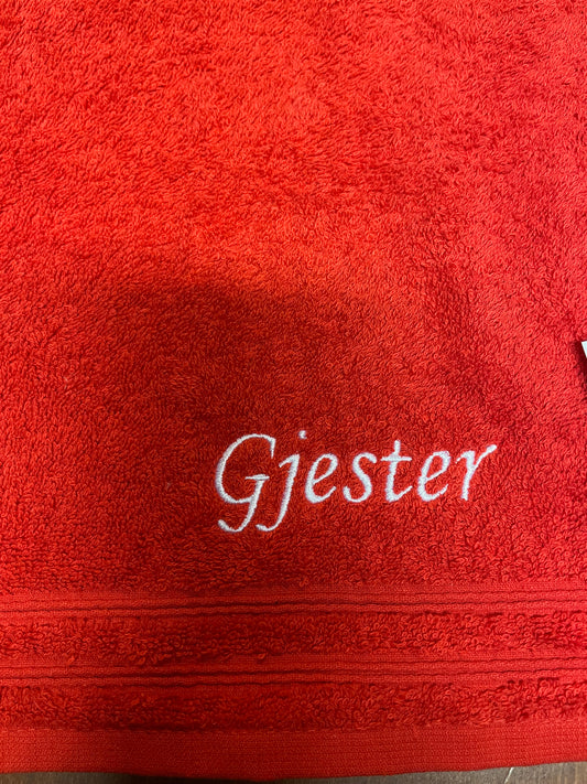 Brodert Håndkle "Gjester"